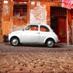 Fiat 500 mur coloré