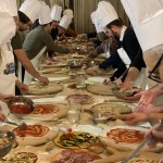 Pizza cooking class big group rome